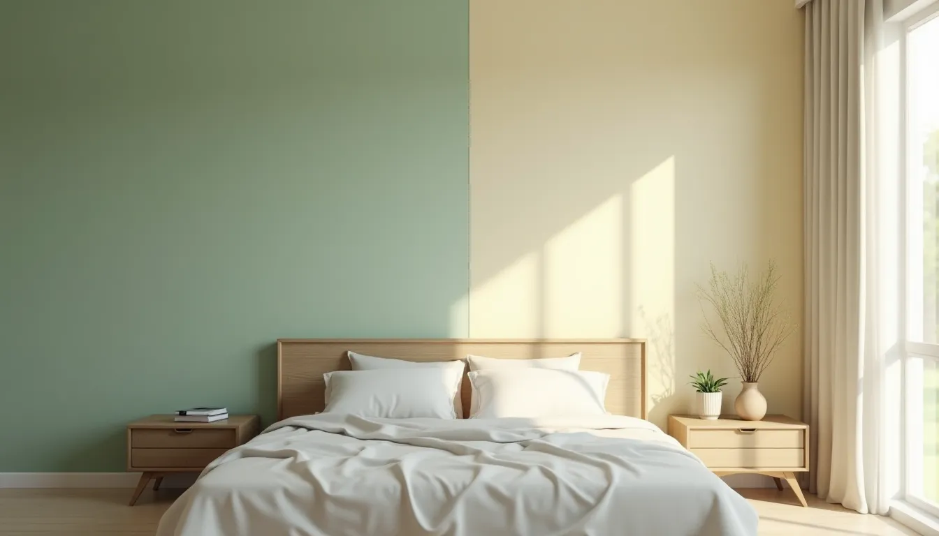 Kreative Ideen, um dein Schlafzimmer zweifarbig zu streichen